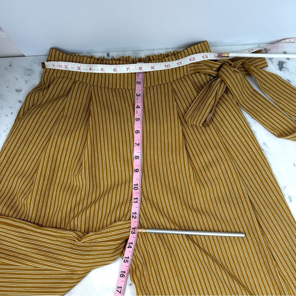 J.O.A. Sz S Just One Answer Wide Leg Cropped Pants Mustard Cream Flowy F… - Picture 12 of 16